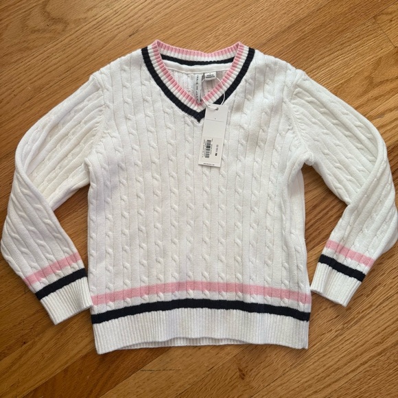 Janie and Jack Other - Janie and Jack White Varsity Sweater 4 NWT